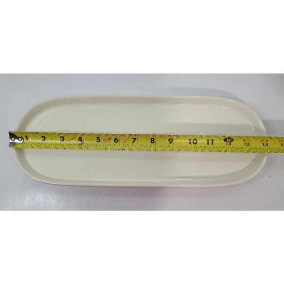 Rae Dunn 4pc Polka Dot Fork Knife Spoon Utensil Jars & Platter Blue Green Yellow - Picture 14 of 15